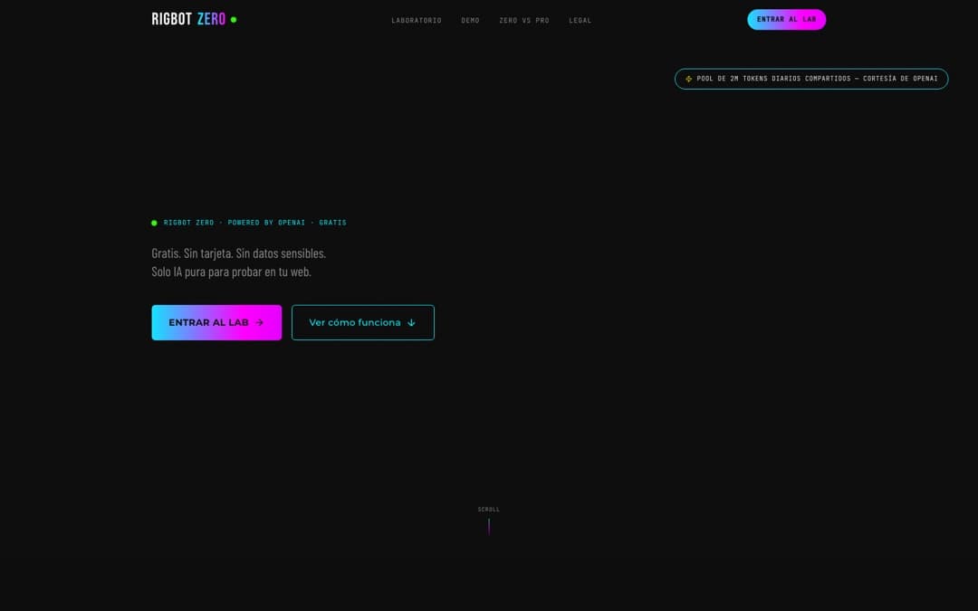 Sitio zero.rigbot.tech construido por RIG Digital
